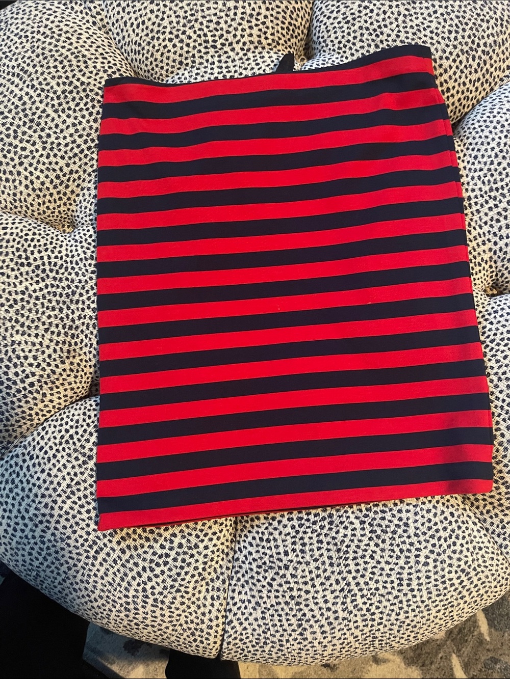 Doncaster Red and Navy Striped Mini Skirt